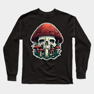 Trippy Psychedelic Mushroom Deathcap Long Sleeve T-Shirt